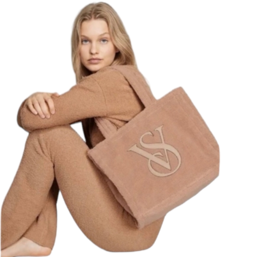 Victoria’s Secret Sherpa Beige Tote Bag NWT